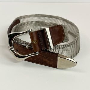 Partners Silver Mesh And Vegan Leather Metal Belt Size Medium 30” - 34”